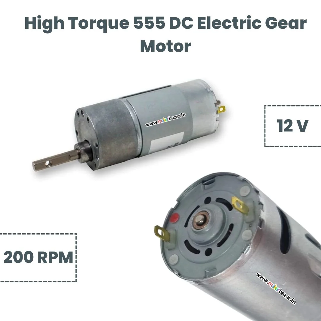 High Torque 555 DC Electric Gear Motor - Image 2