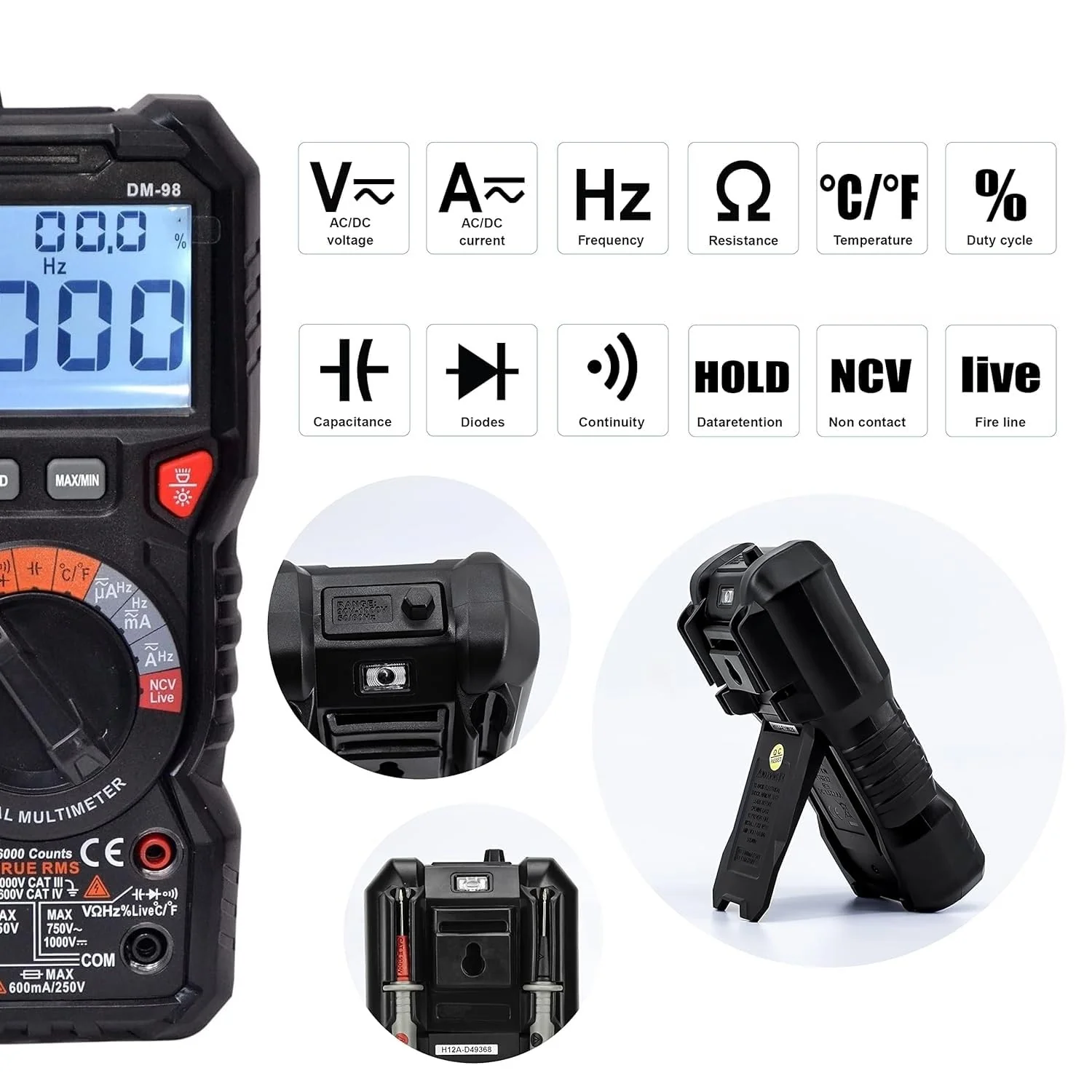 HTC DM-98 Digital Multimeter TRMS with Bargraph - Image 5