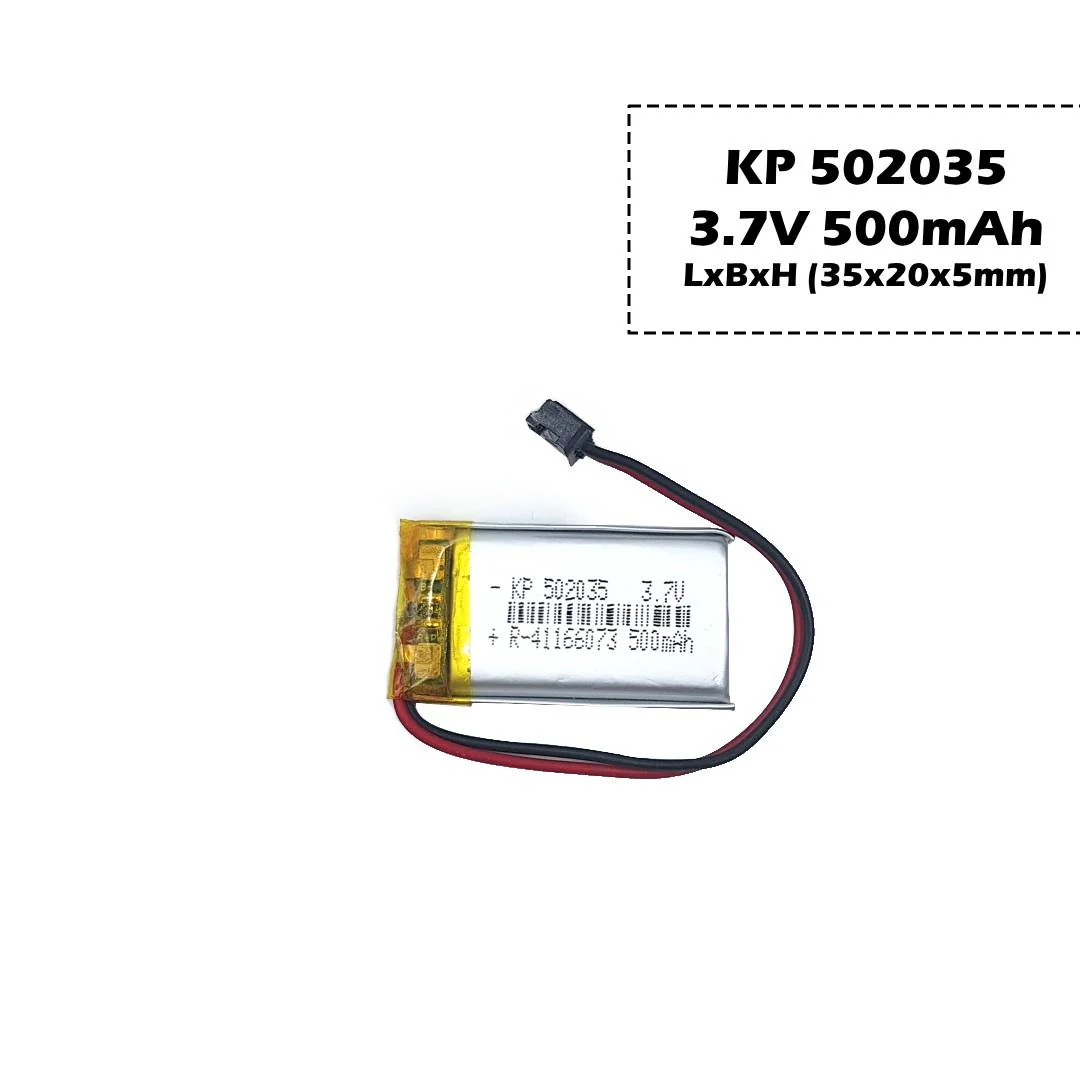 KP: 3.7V 500mAh Lipo Battery - Single Cell Lithium Polymer Battery - Image 9