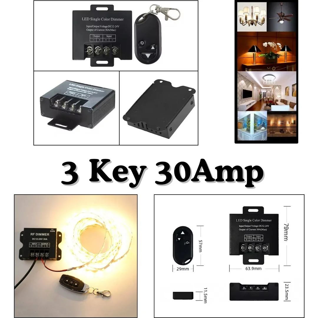 DC12-24V Single-Color LED Dimmer With RF Wireless Remote Control - Image 2