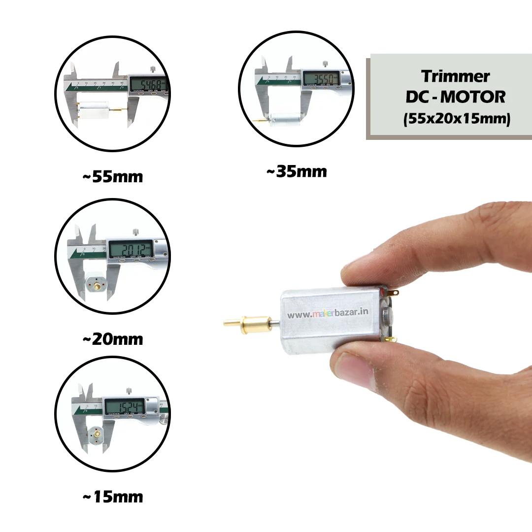 Metal Body DC Trimmer Motor 20x15mm - Image 2