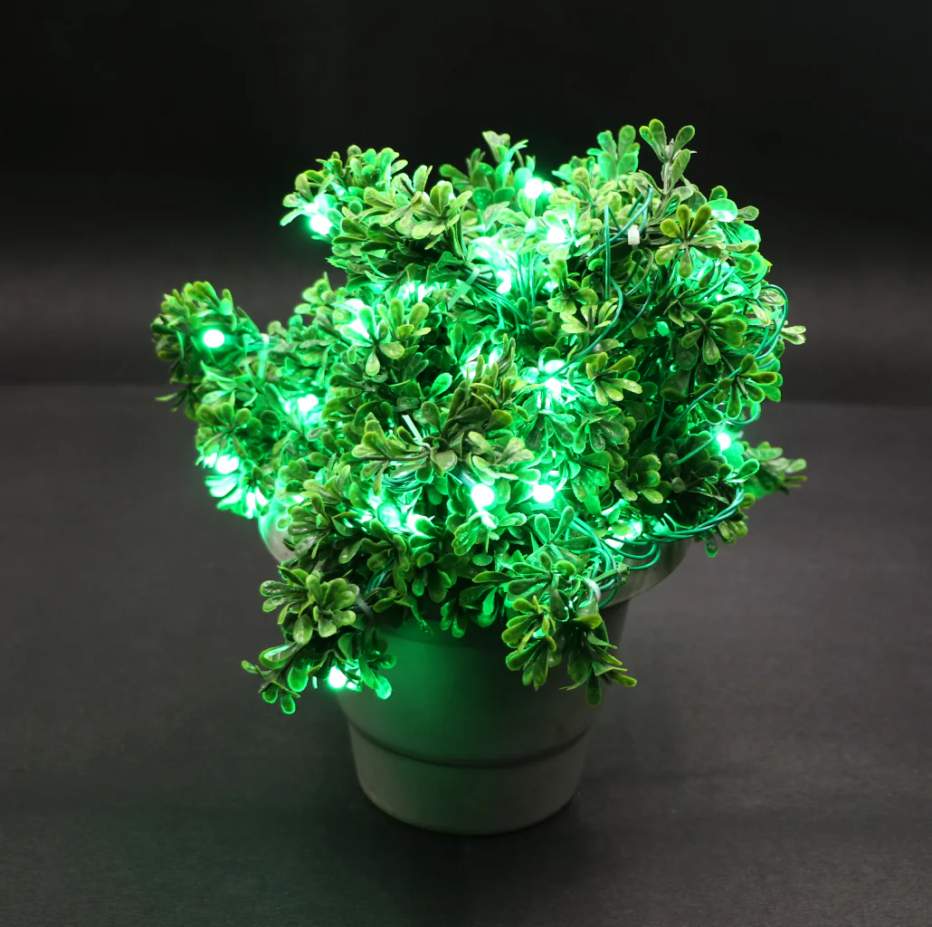 Mini Green Leaves 60 LED String Fairy Lights - Image 3