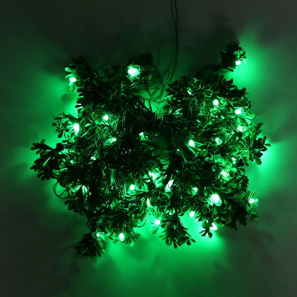 Mini Green Leaves 60 LED String Fairy Lights - Image 6