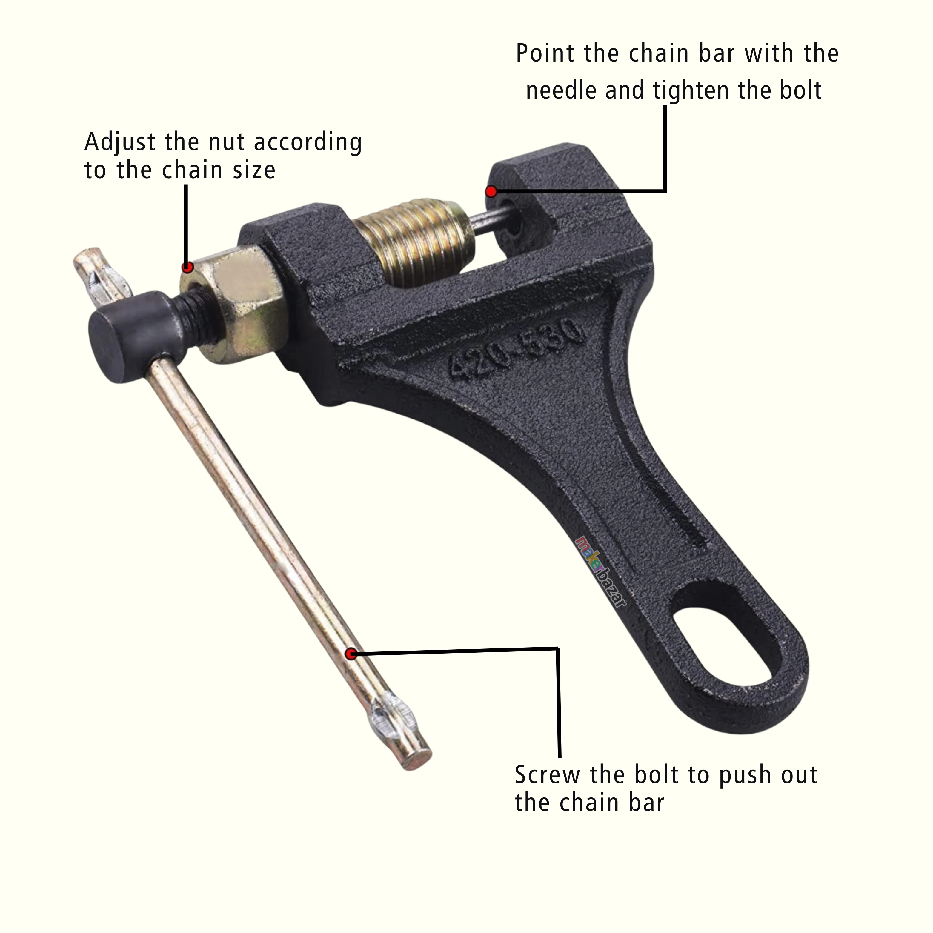 Motorcycle Chain Link Removal Tool 420-530 - Image 7