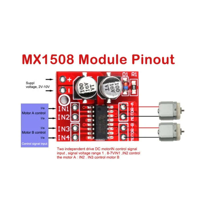 MX1508/MX1616 Dual H Bridge DC PWM Stepper Motor Driver - Image 2