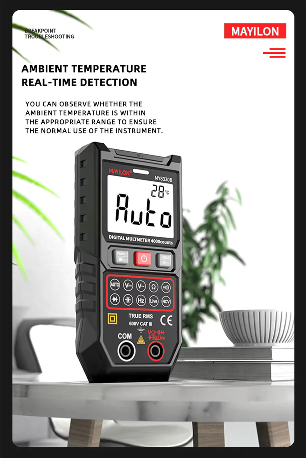 MY8330 Professional Digital Multimeter with Automatic Measuring Range - Image 9