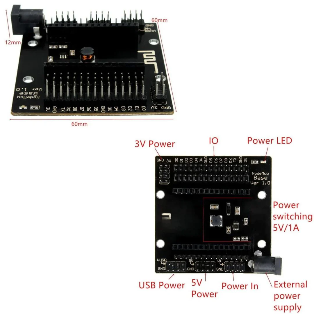 NodeMCU ESP8266 Base I/O Expansion Testing Development Breadboard - Image 4