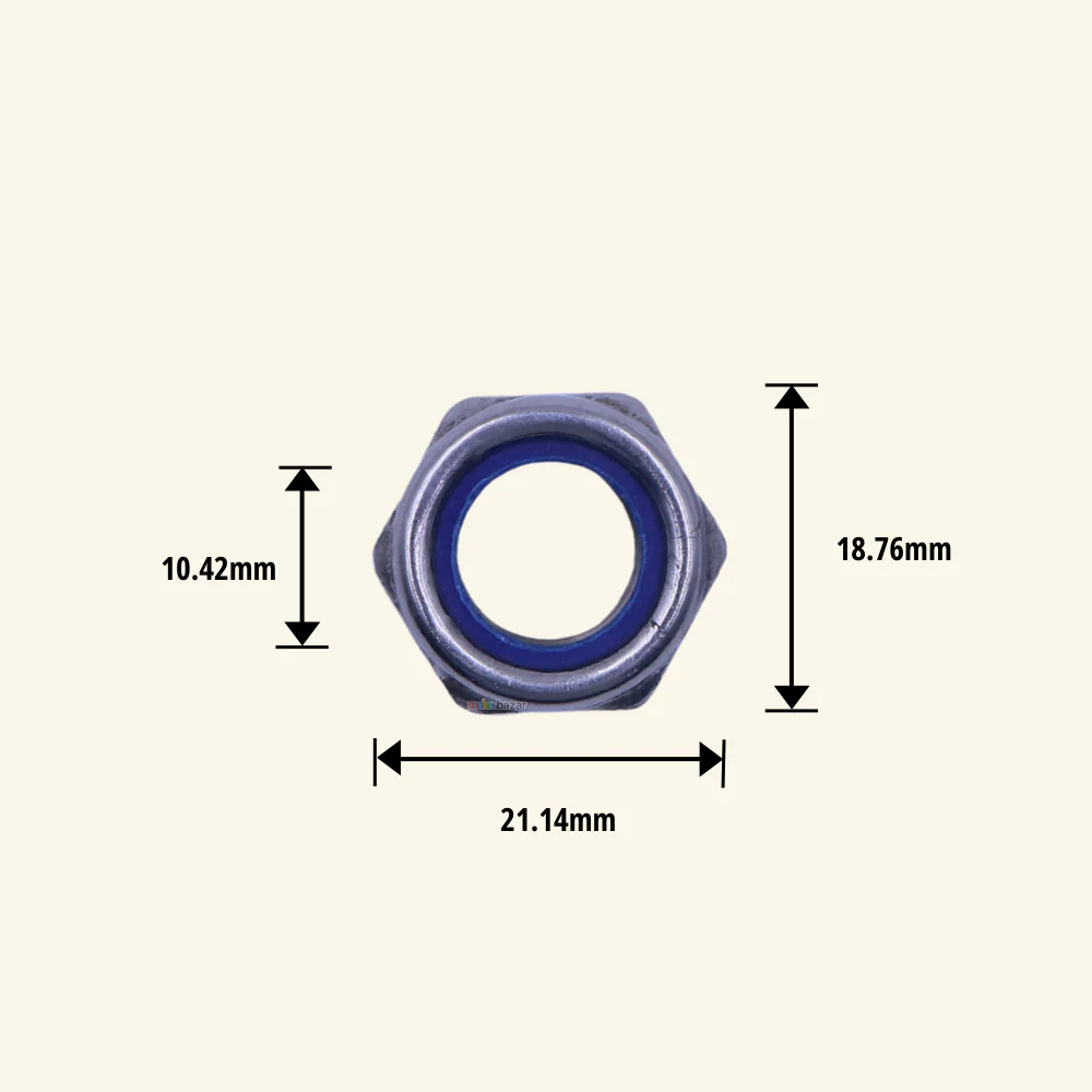 SS Nylon Self Lock-Nut Hex Insert-Nut [Pack of 10] - Image 15