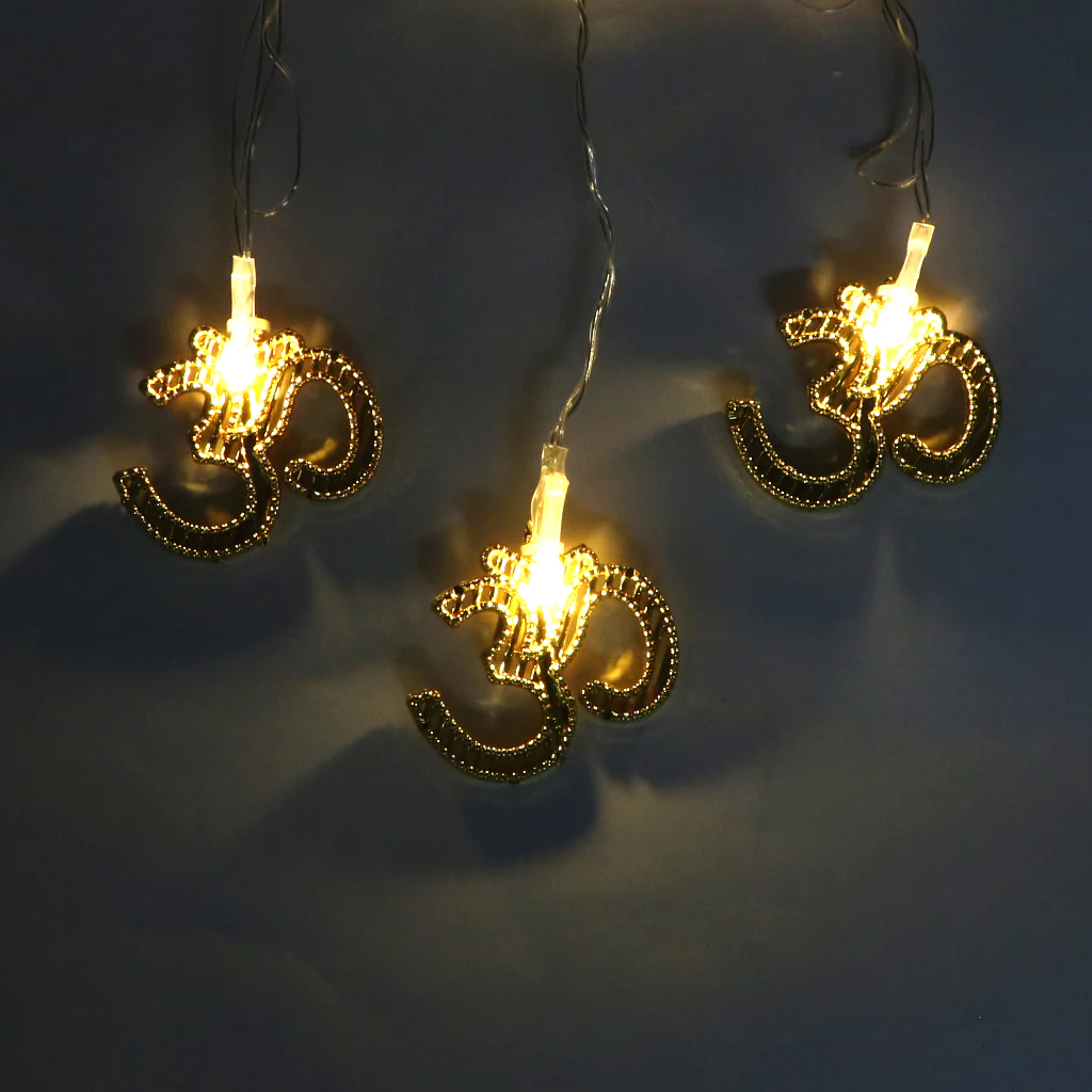 OM Shape 14 LED Golden String Lights - Image 6