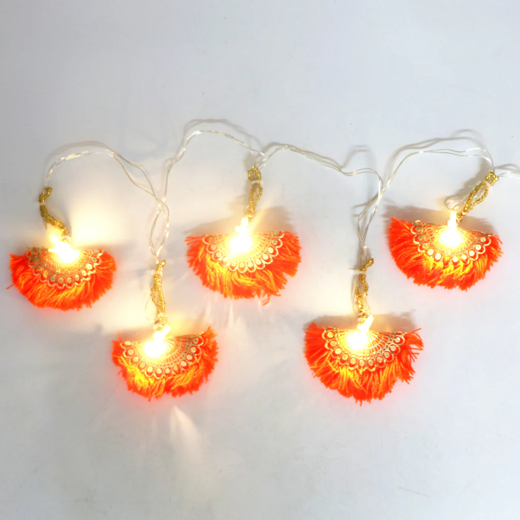 Orange Thread Fan Pankha 14 LED String Fairy Lights - Image 6