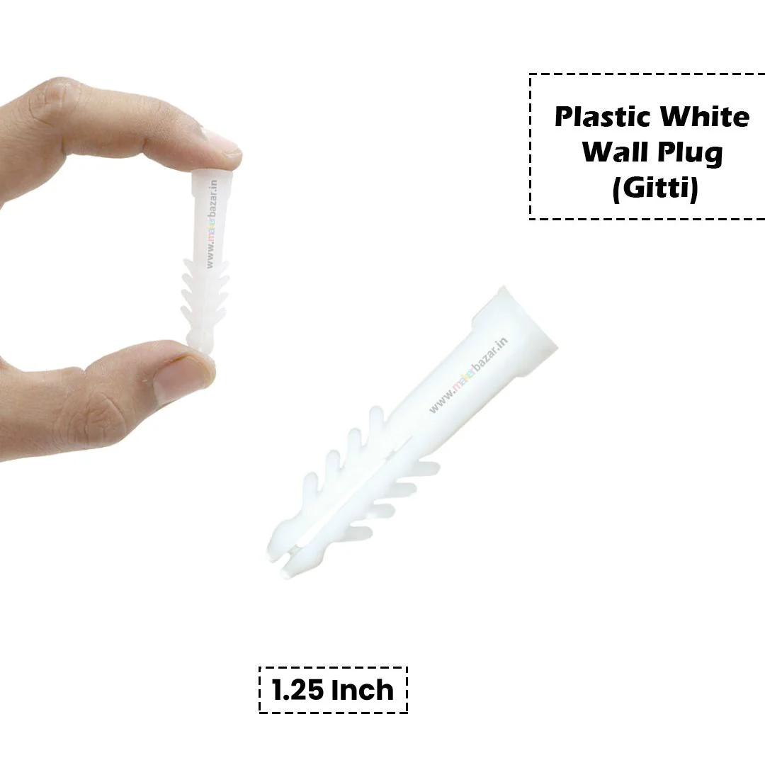 Plastic White Wall Plug (Gitti) - Image 3