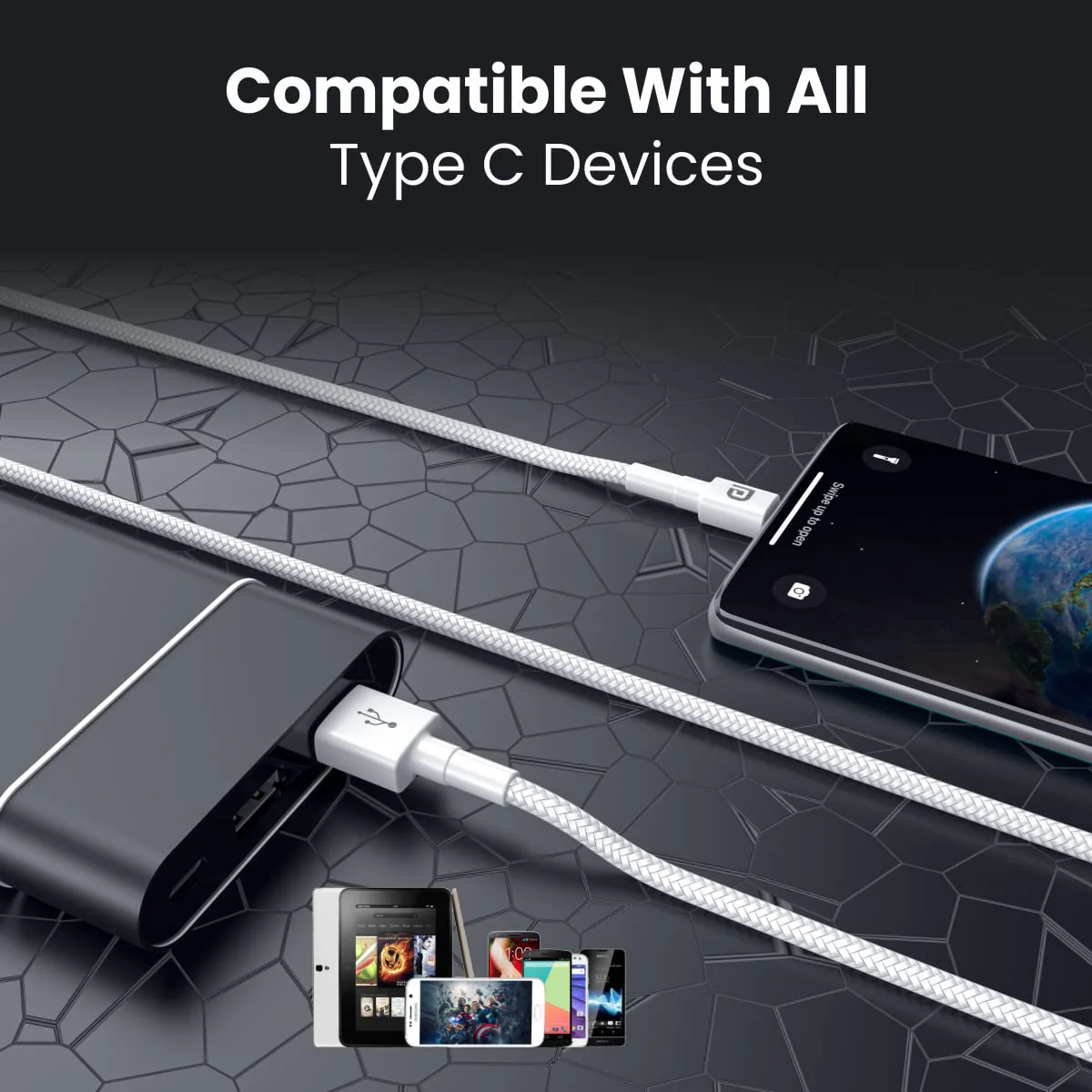 Portronics: USB-A to Type-C Data Cable - Image 2