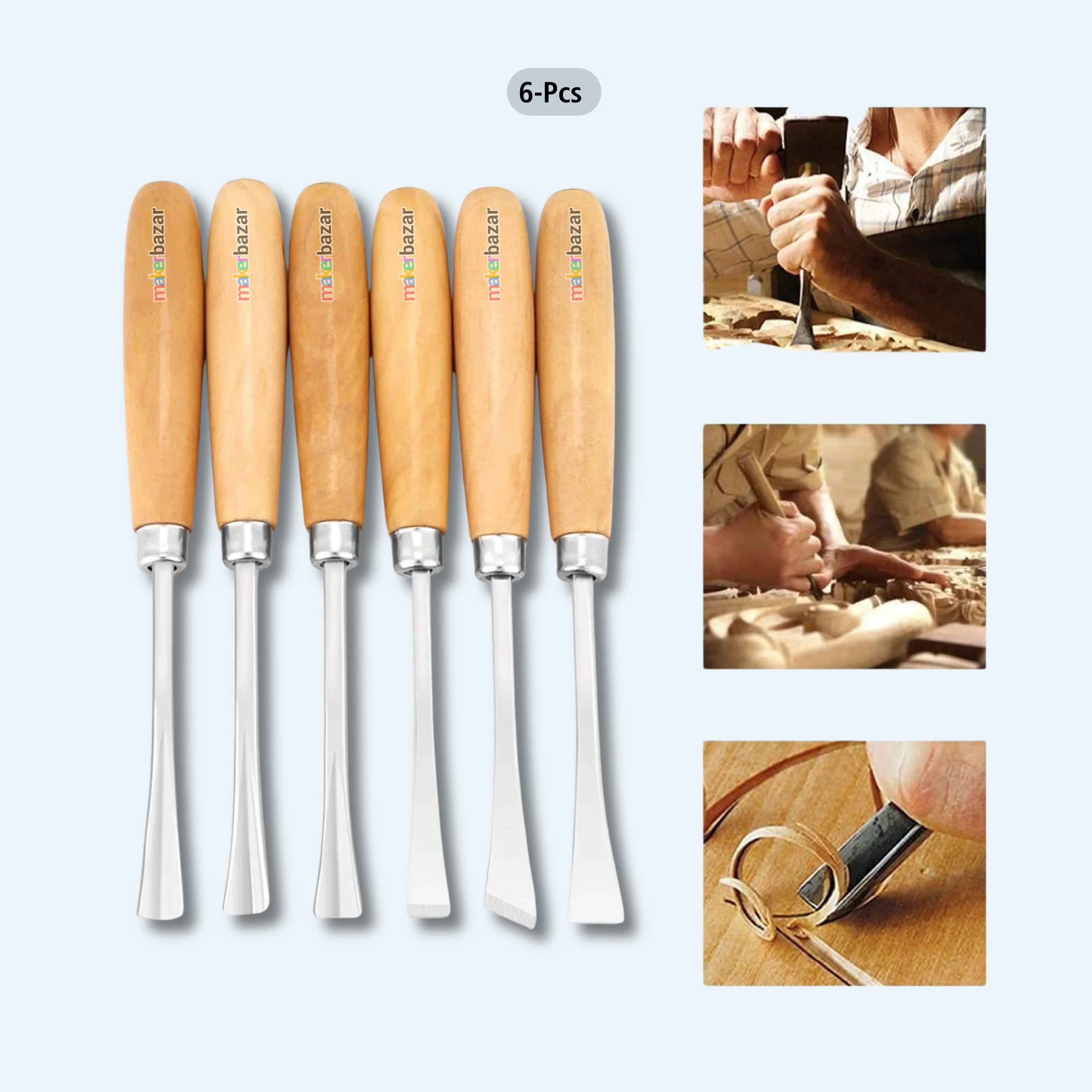 Professional Wood Carving Hand Chisels Set for DIY Woodworking - Image 3