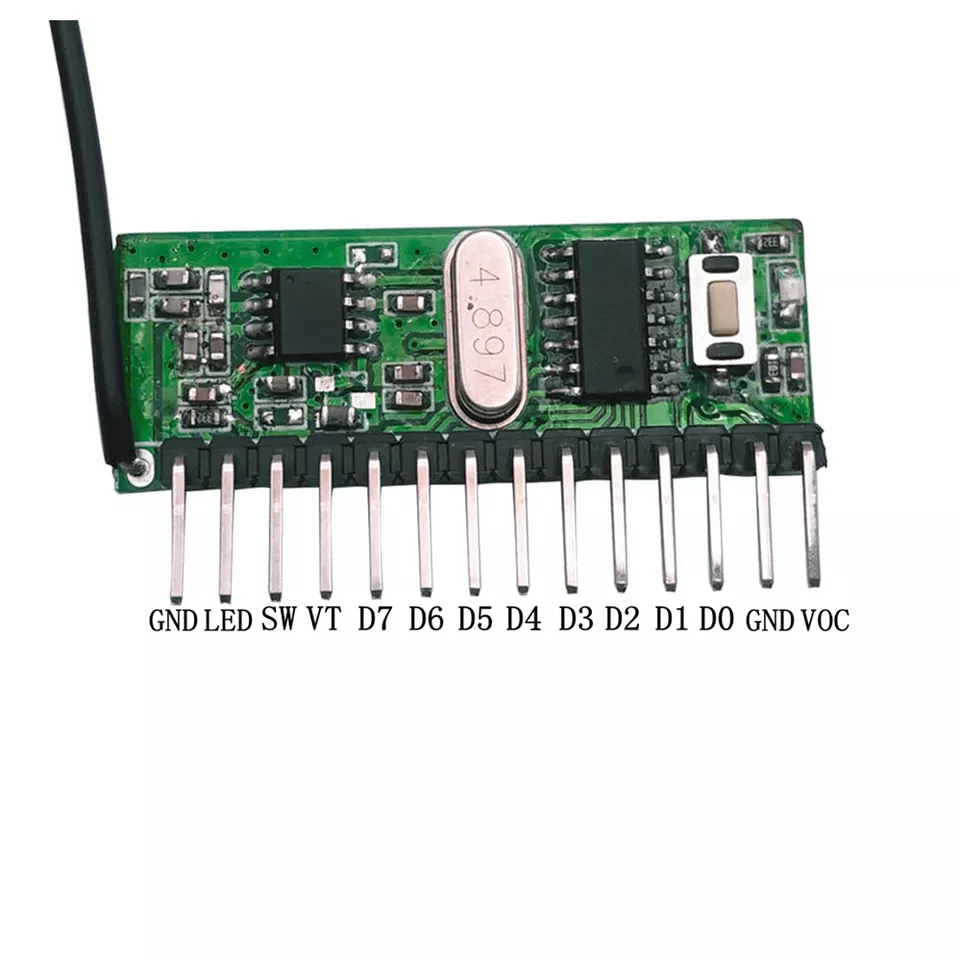 QIACHIP 433/315Mhz Wireless Receiver Learning Code 1527 Fixed code 2260 Decoding Module 8 Channel Output Learning Button - Image 2