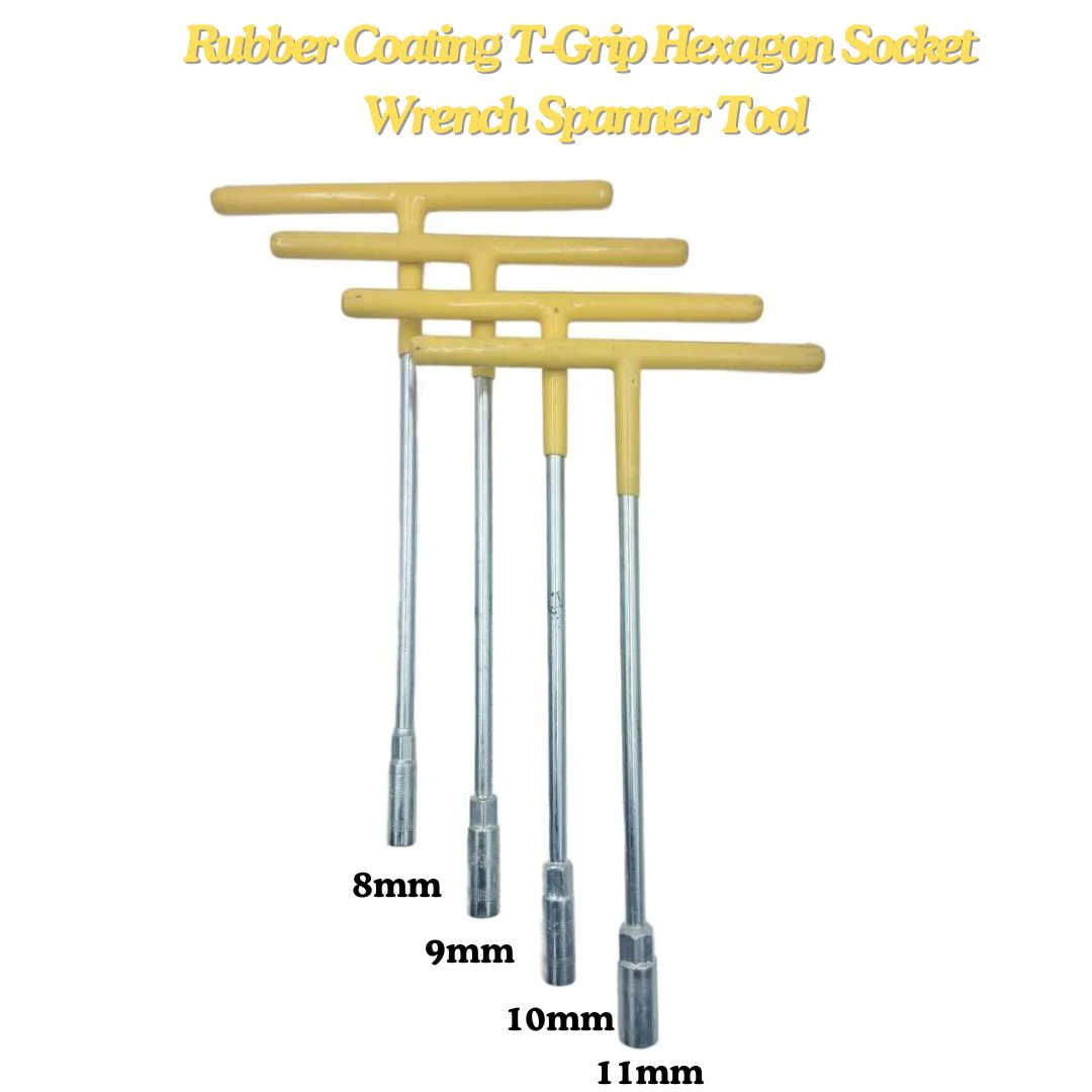 Rubber-Coated T-Grip Hexagon Socket Wrench Spanner Tool - Image 2