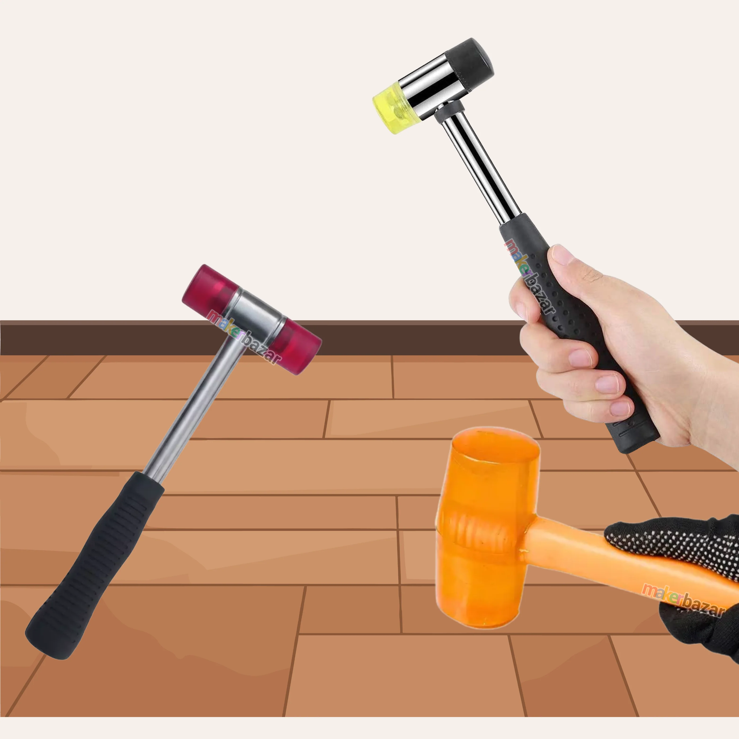 Rubber Hammer Soft Face Mallet for Woodworking and Tiles - Image 7