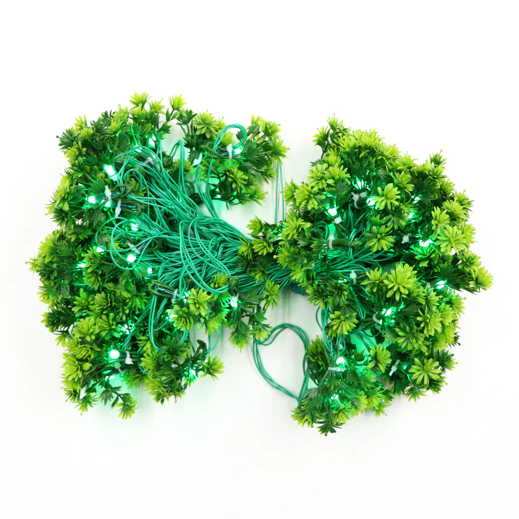Small Green Flowers 60 LED String Fairy Lights - Image 3