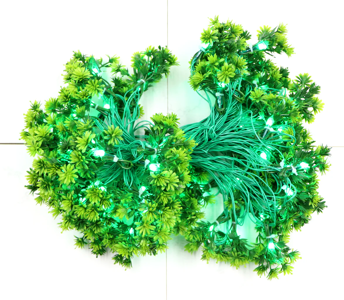 Small Green Flowers 60 LED String Fairy Lights - Image 5
