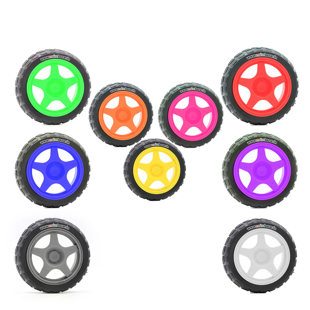 65mmX28mm Robotic Rubber Tyre Wheel for BO Motors