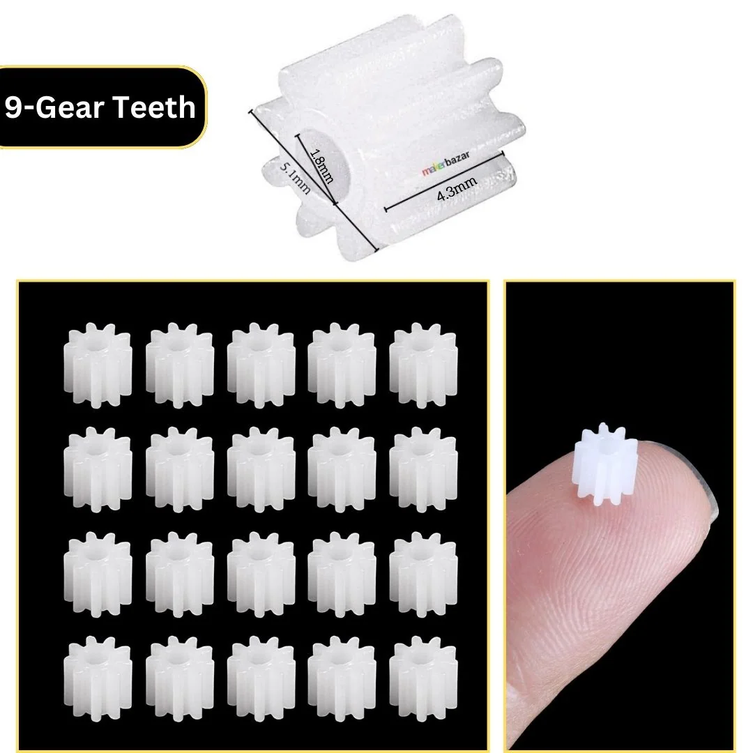 Plastic Pinion Reduction Gear Teeth for RC Robot Car and Coreless Motor - Image 2