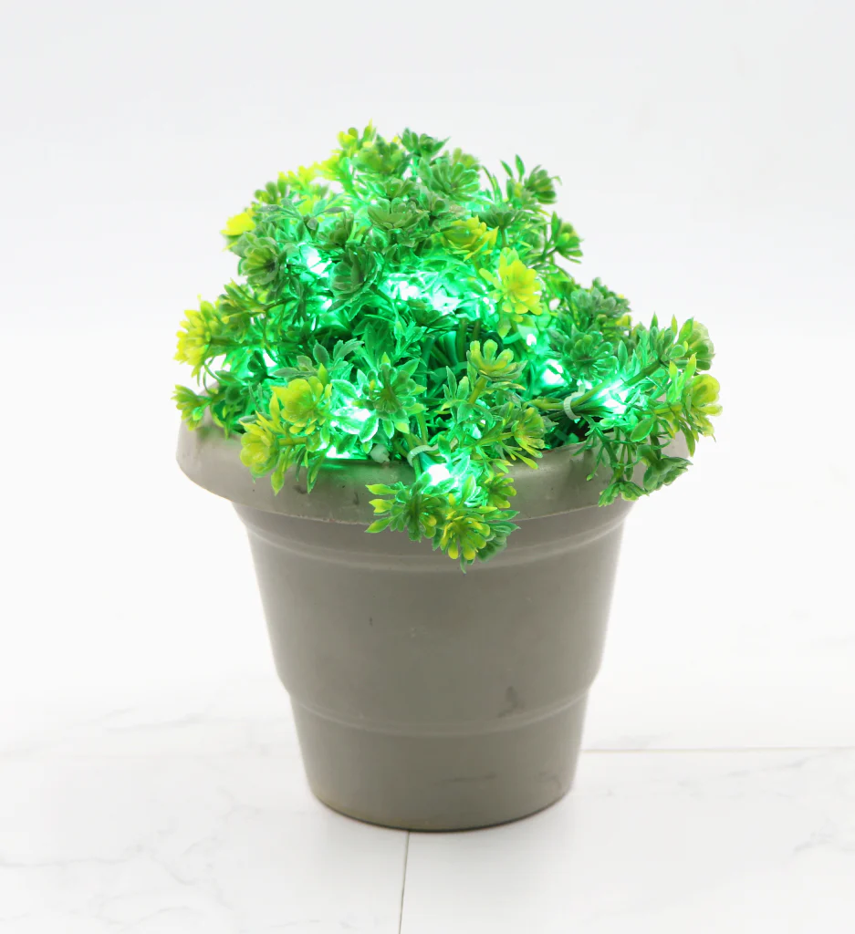 Small Yellow + Green Flower 24 LED String Fairy Lights - Image 3