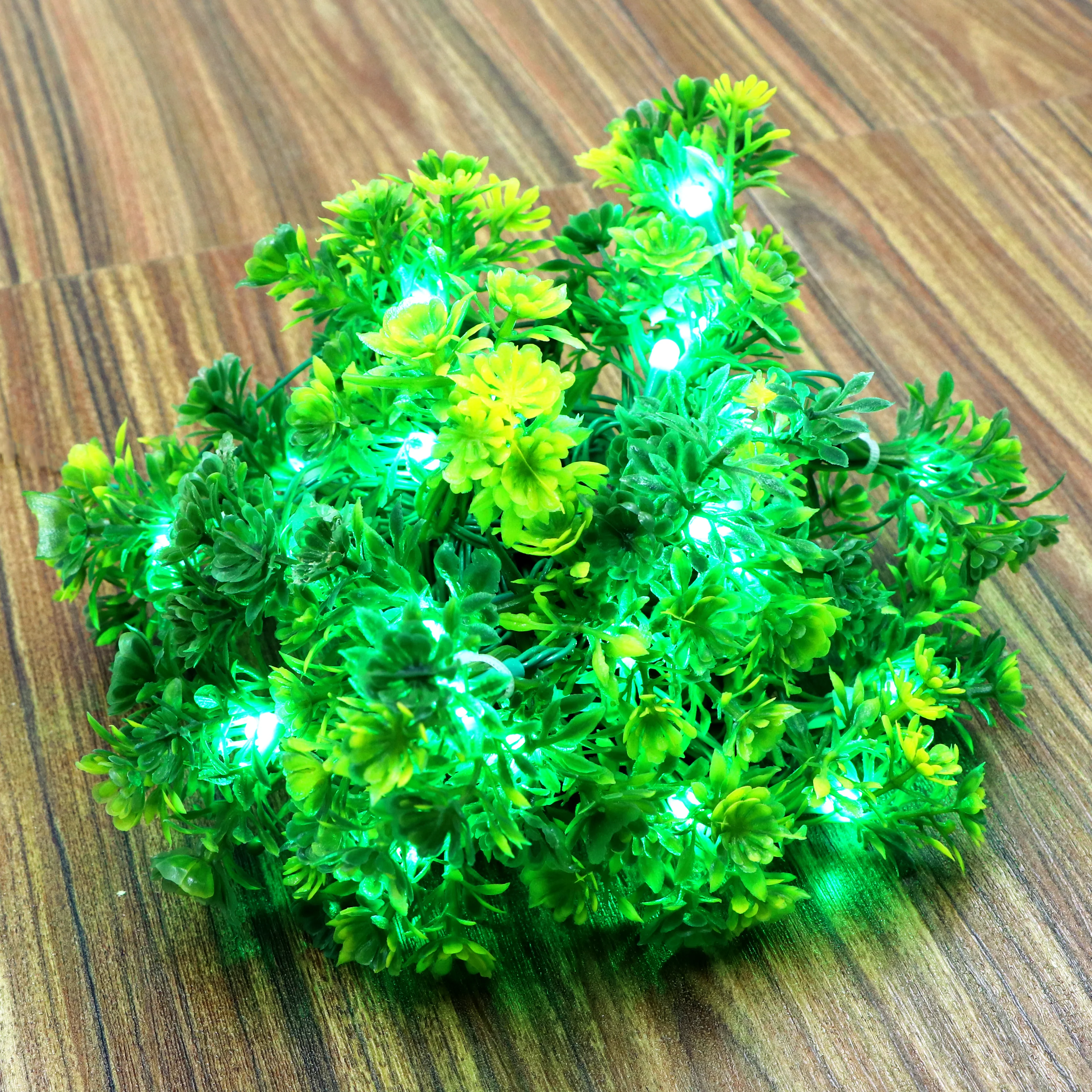 Small Yellow + Green Flower 24 LED String Fairy Lights - Image 6