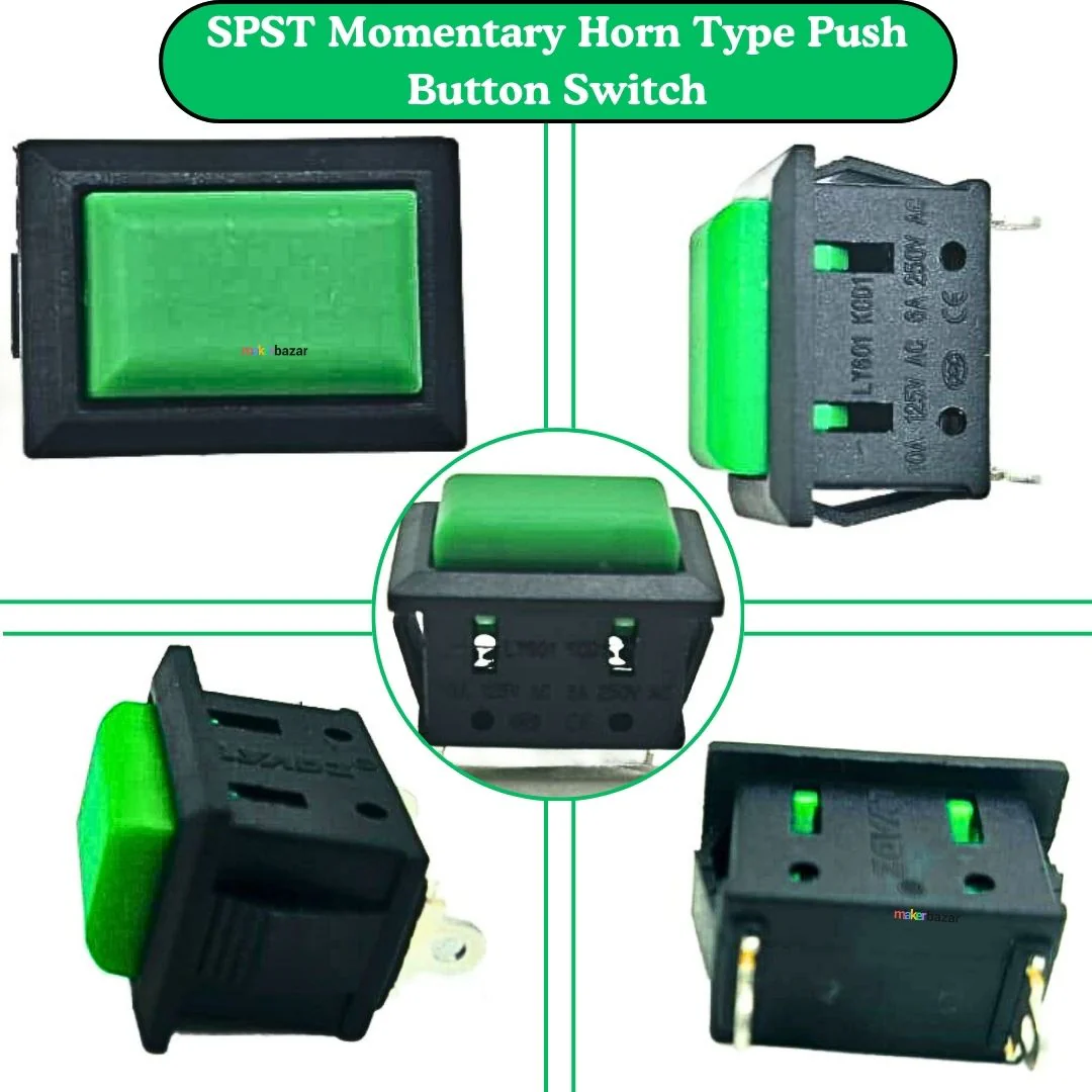 21x15 SPST Momentary Horn Type Rectangular Push Button Switch - Image 2