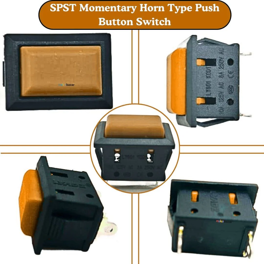 21x15 SPST Momentary Horn Type Rectangular Push Button Switch - Image 6