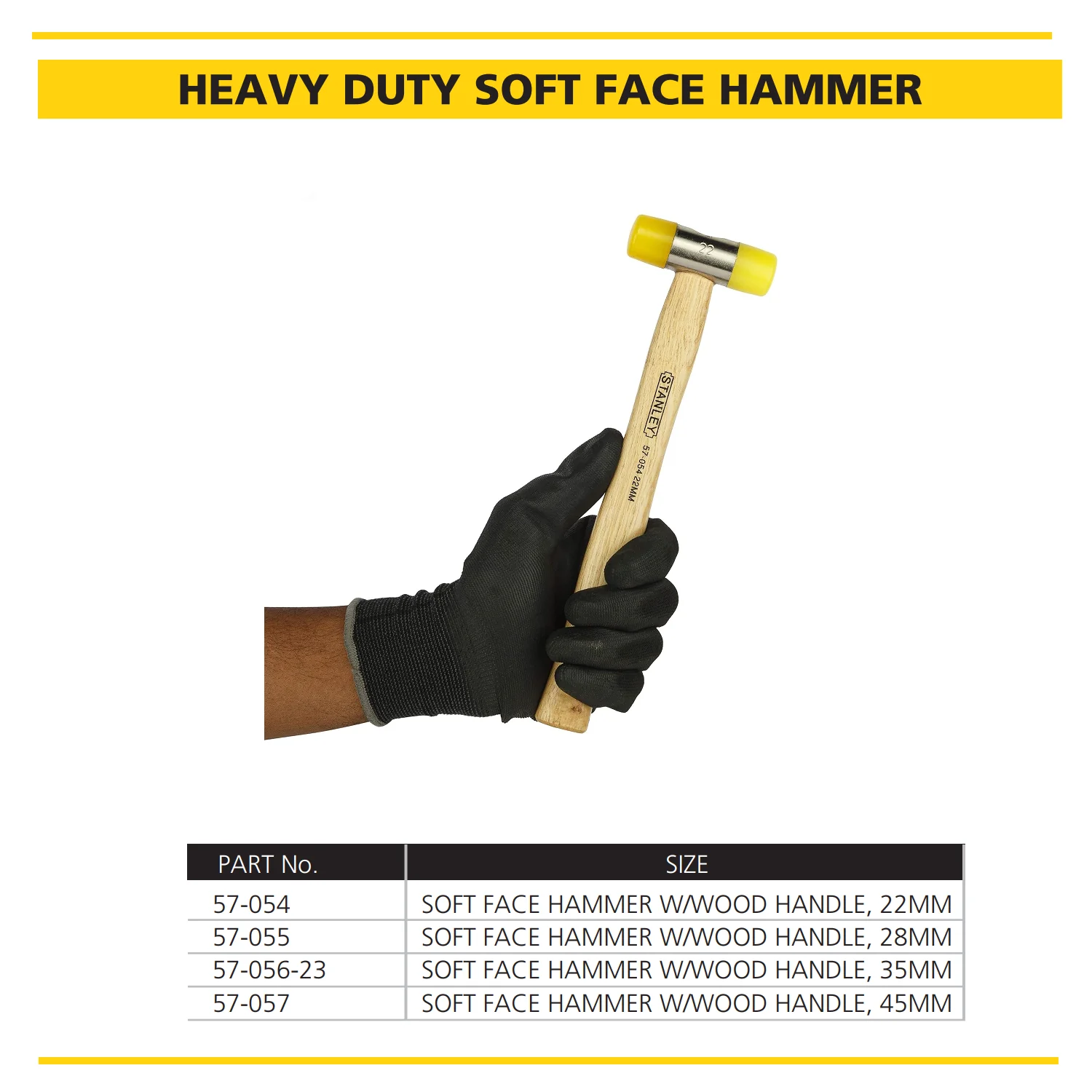 Stanley Heavy-Duty Soft-Face Mallet Hammers with Wooden Handle