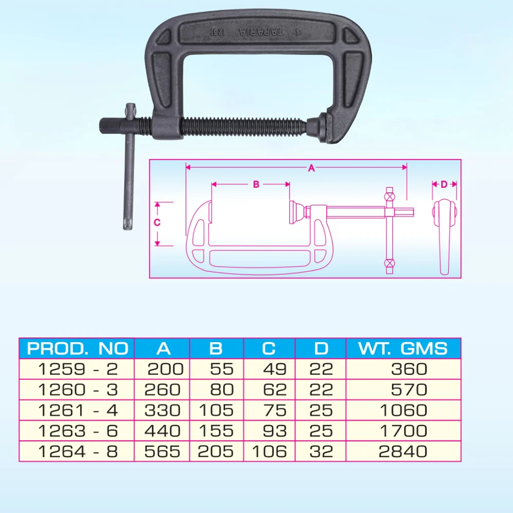 Taparia Steel C-Clamp G-Clamp - Image 3