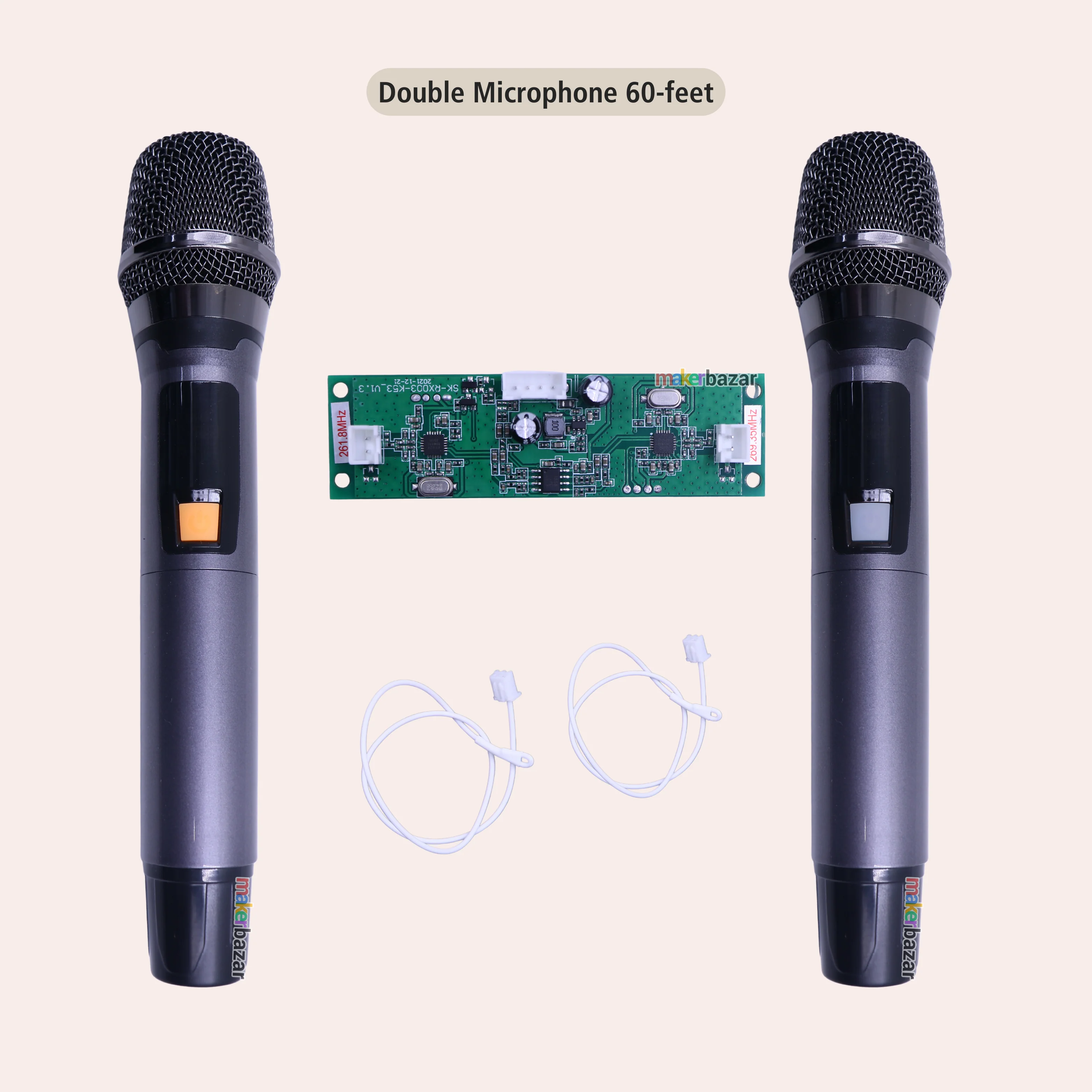 Wireless Microphone with Portable Receiver Module (Single/Dual) - Image 3
