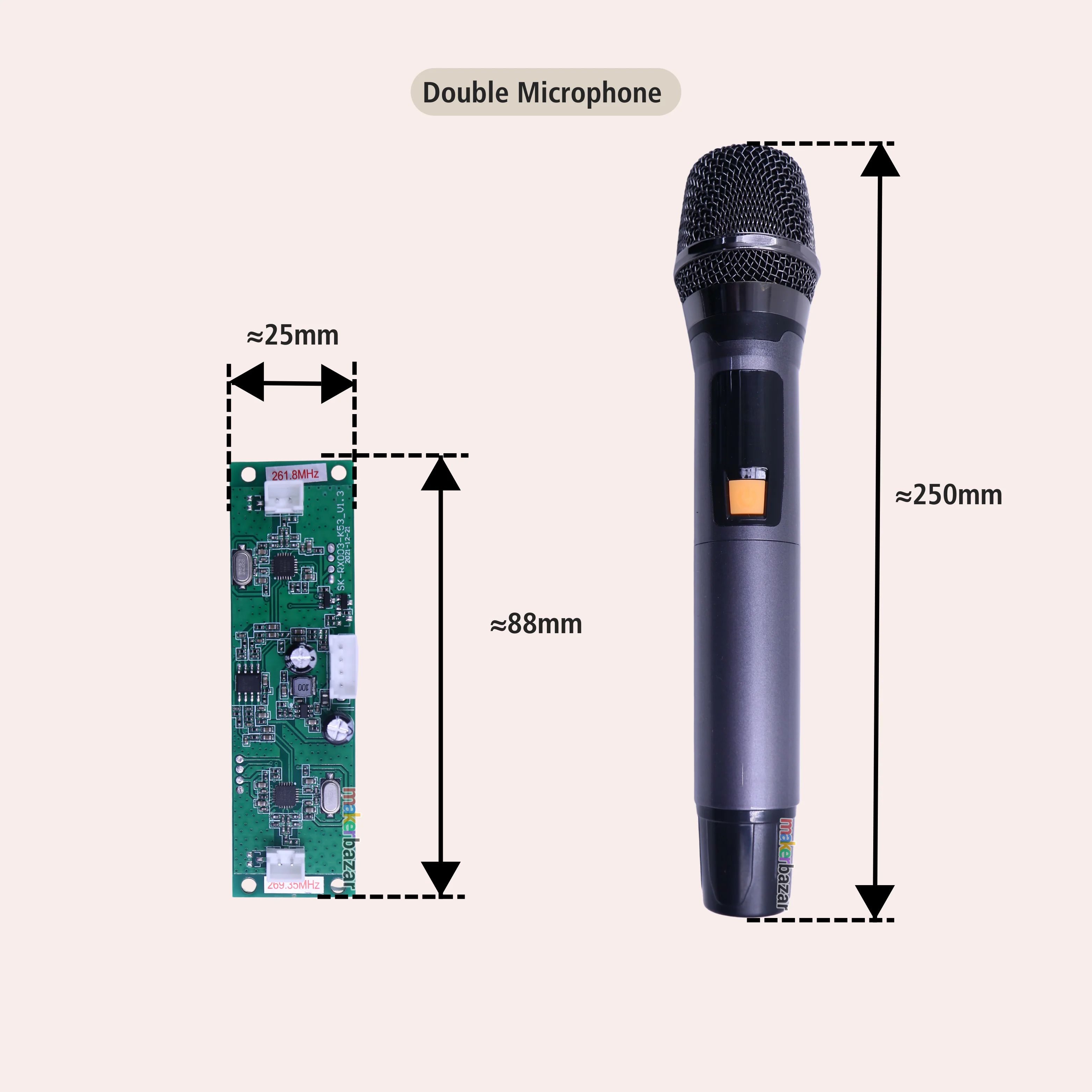 Wireless Microphone with Portable Receiver Module (Single/Dual) - Image 4