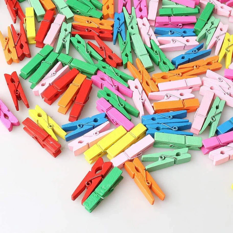 Wooden Clips for Photo Hanging & Home Decoration Pin Clips (Pack Of 50) - Image 2