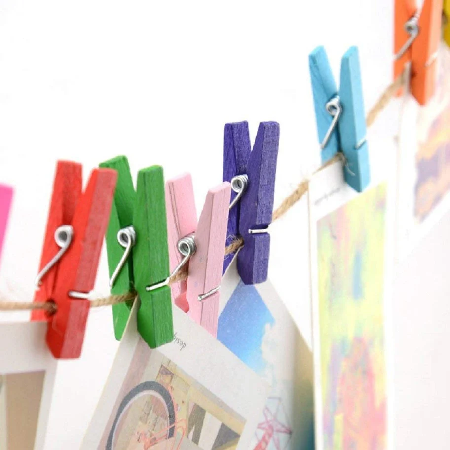 Wooden Clips for Photo Hanging & Home Decoration Pin Clips (Pack Of 50) - Image 4