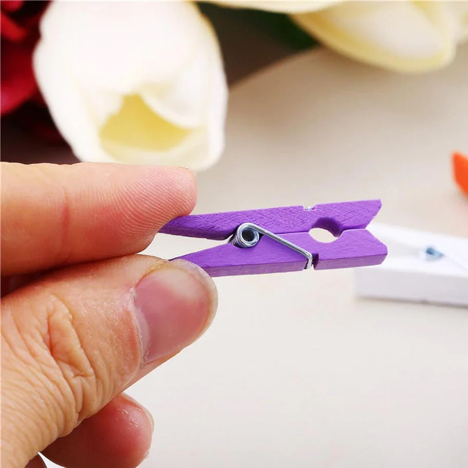 Wooden Clips for Photo Hanging & Home Decoration Pin Clips (Pack Of 50) - Image 5