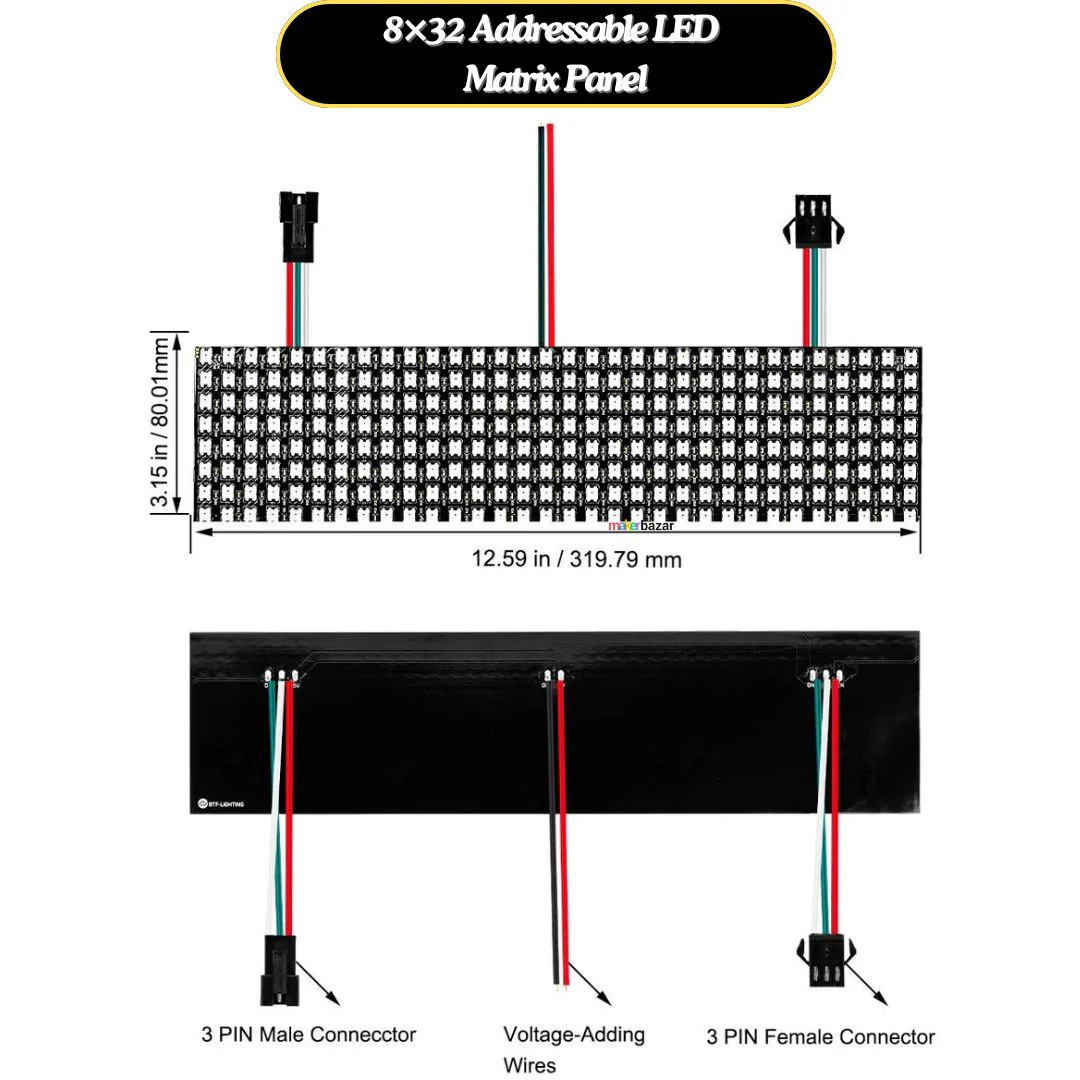 WS2812B Addressable Flexible LED Matrix Panel - Image 2