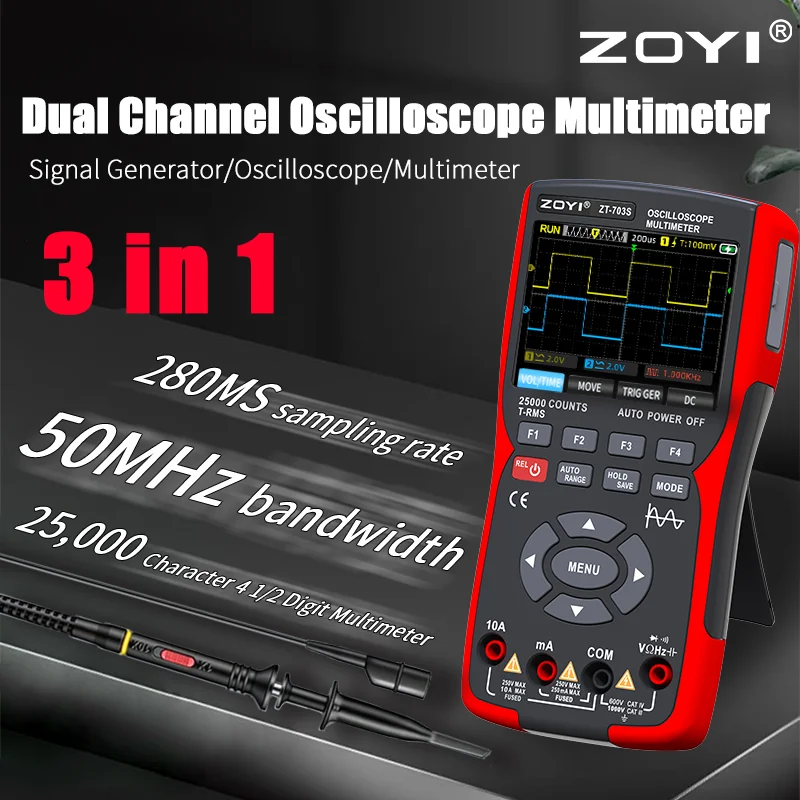 Zoyi: ZT-703S: 3-in-1 Handheld Digital Oscilloscope and Multimeter - Image 3